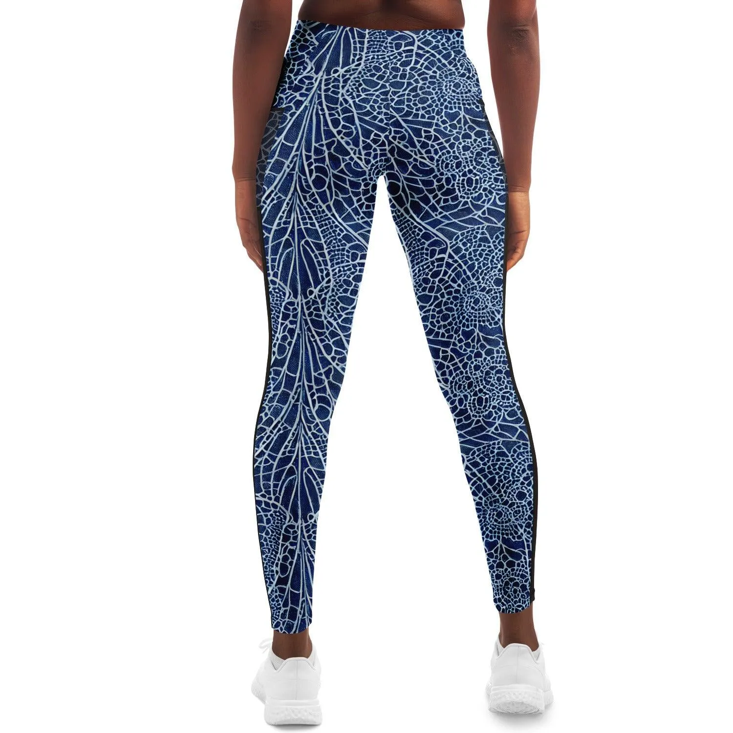 Blue Lace Mesh Pocket Legging