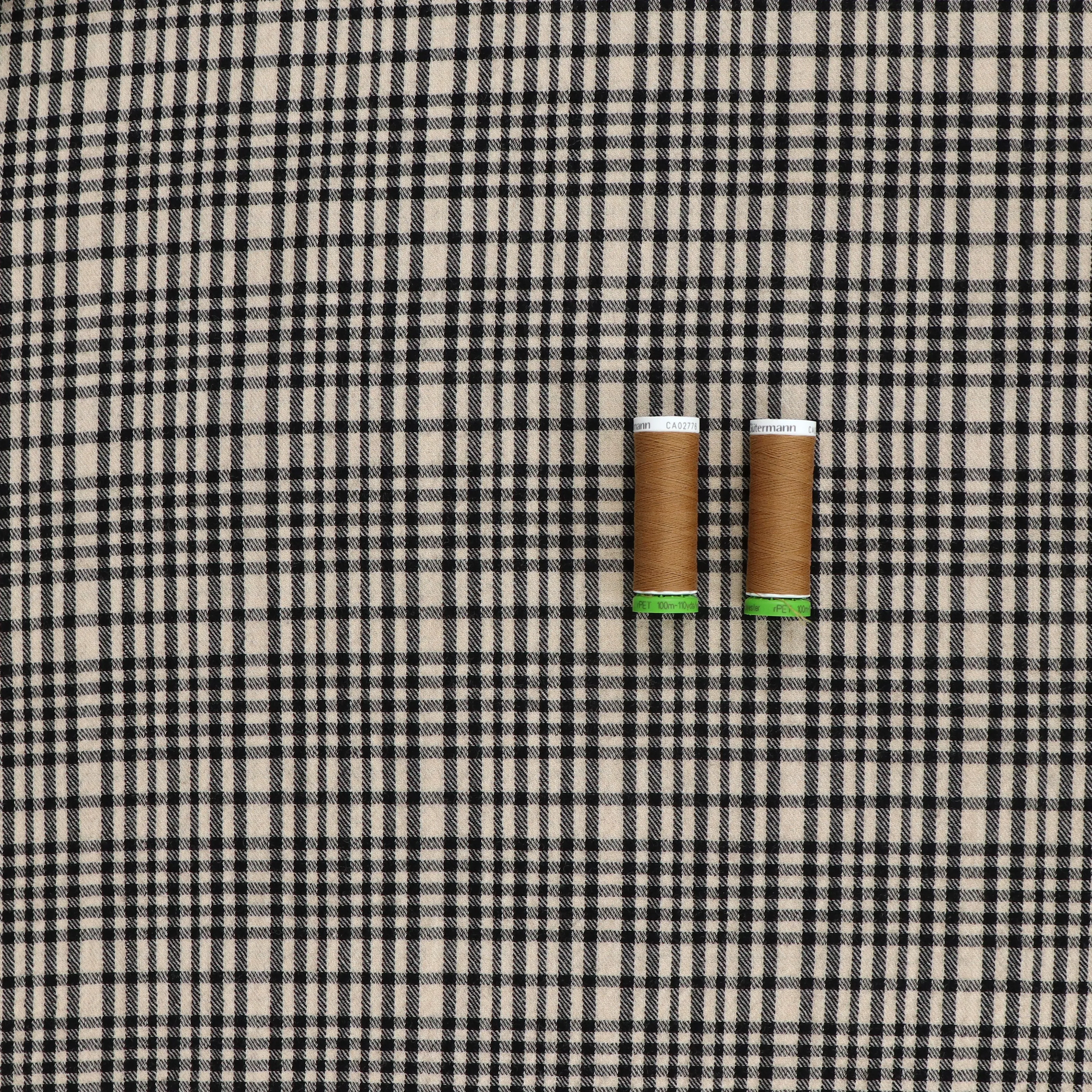 Deadstock Double Faced Wool - Beige Check