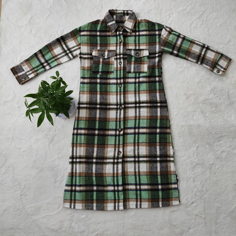 Fashion plaid shirt coat（AY2399）