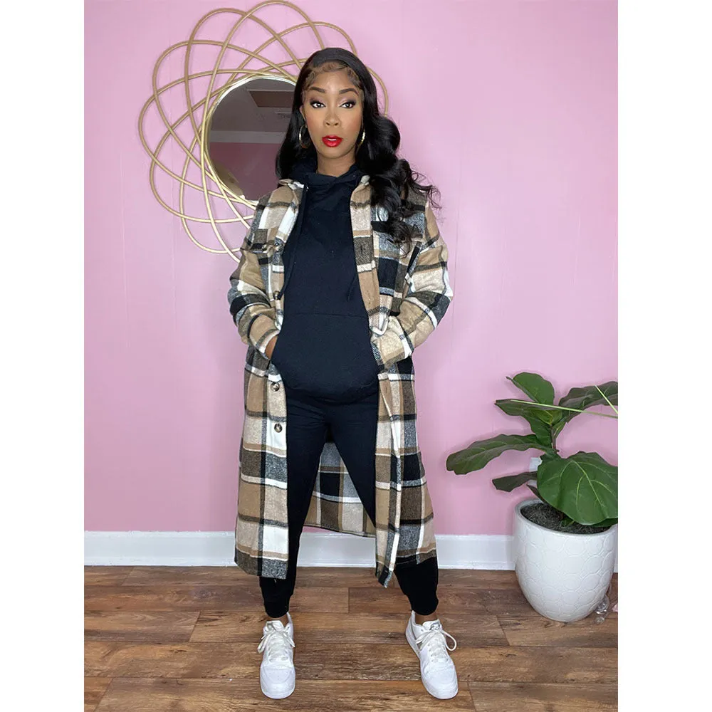 Fashion plaid shirt coat（AY2399）