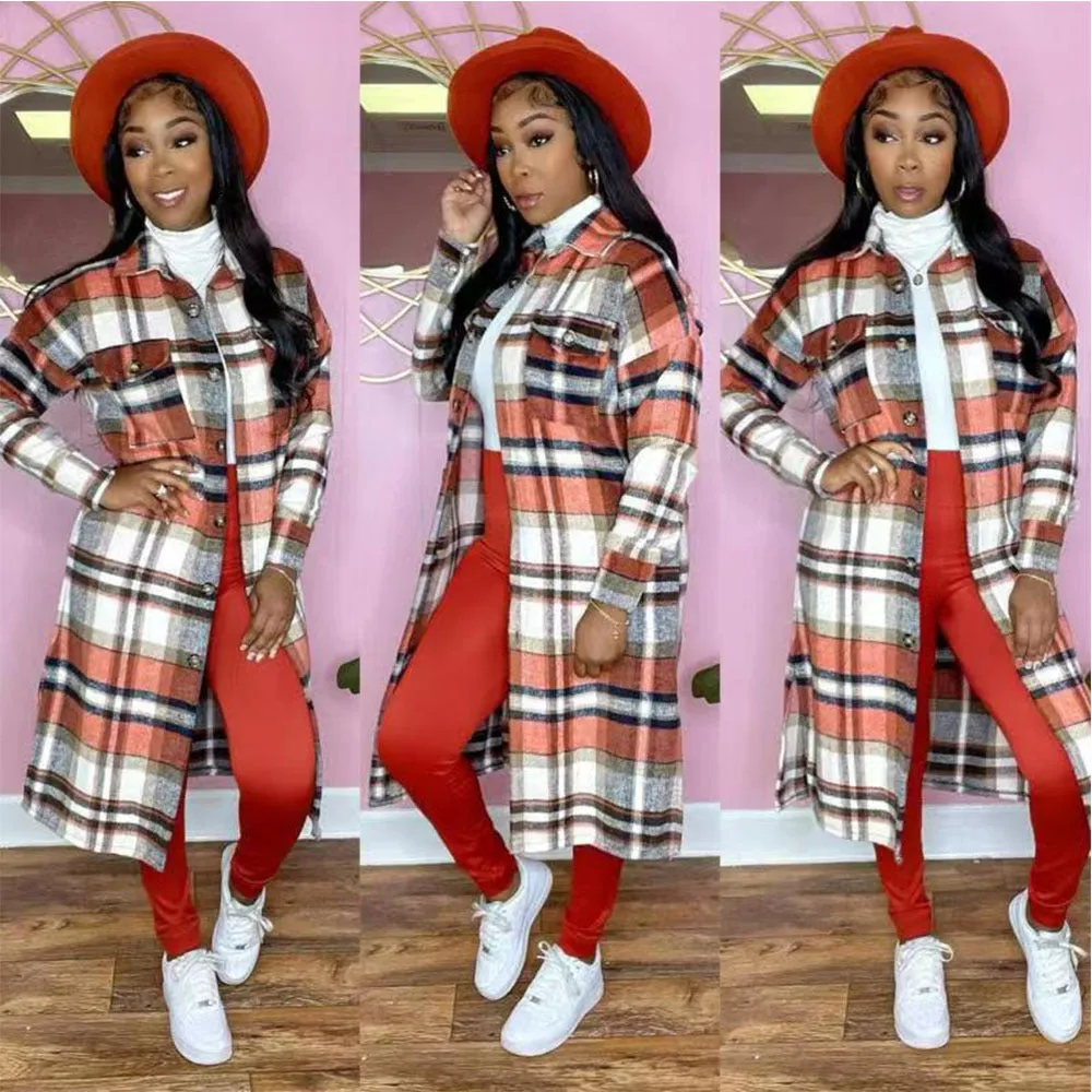 Fashion plaid shirt coat（AY2399）