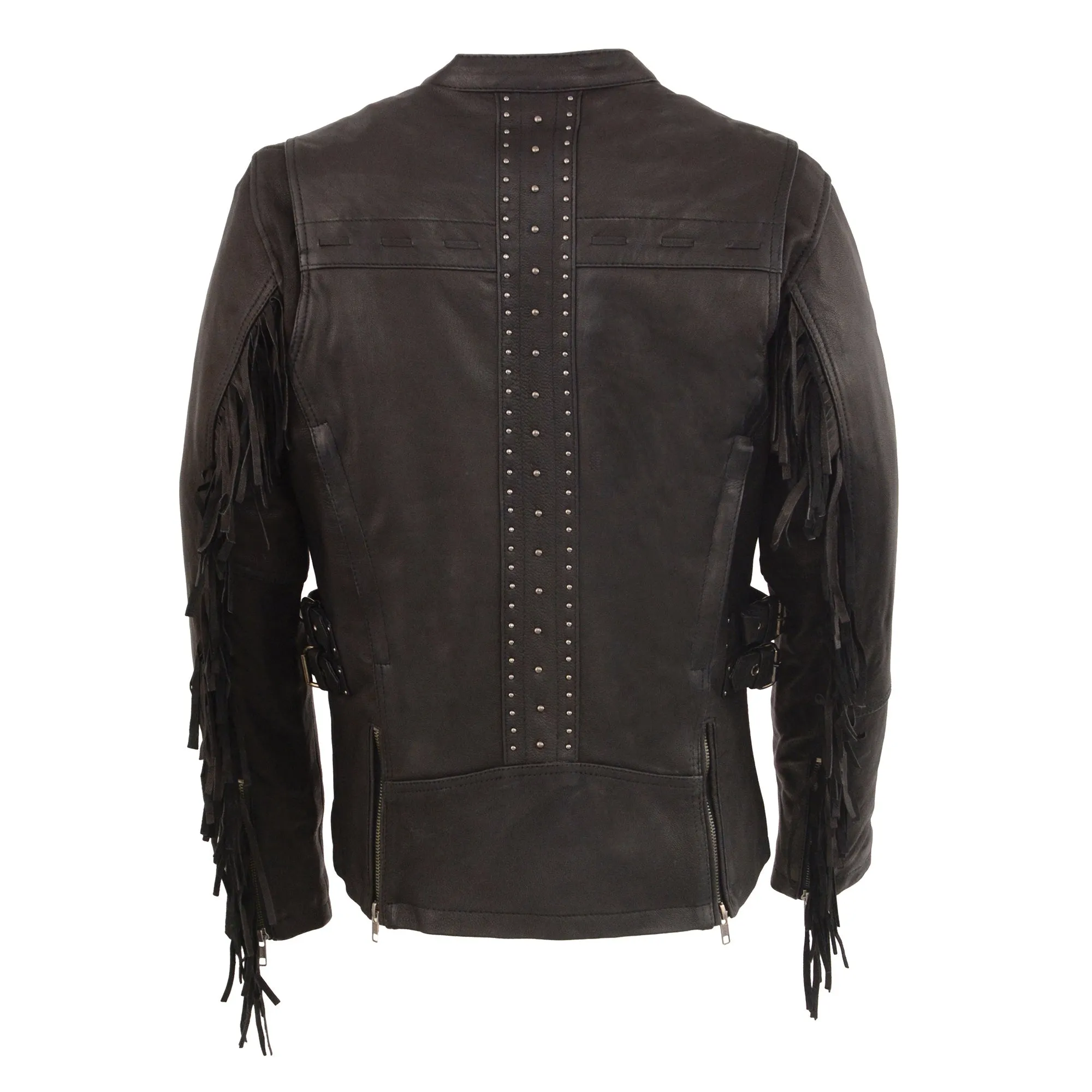 Ladies Lightweight Scuba Racer Jacket w/ Fringe