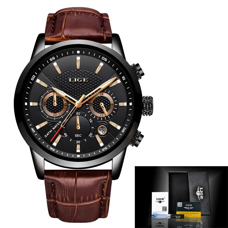 Lige Watch 9866 Leather Band