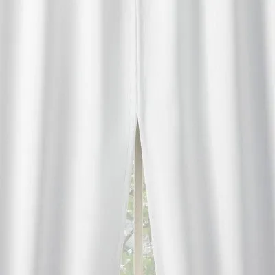 Open Box - 2pc 52"x63" Sun Zero Blackout Aria Magnetic Closure Back Tab Curtain Panel Pair White