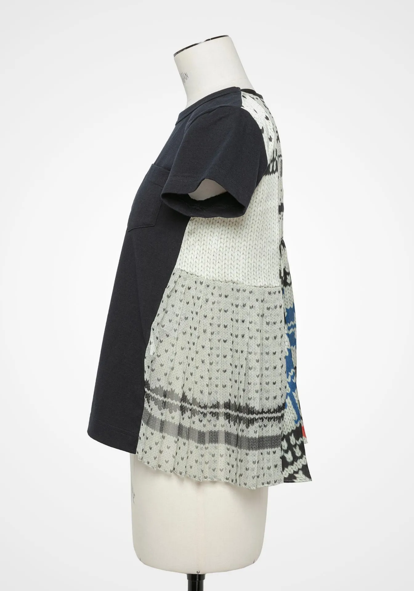 Pattern Knit Print Cotton Jersey T-Shirt