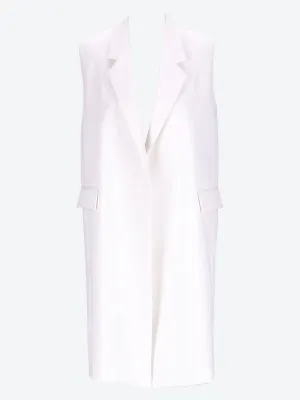 Sleeveless grain de poudre coat